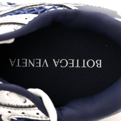 Bottega Veneta Calfskin Fishnet Fabric Orbit Sneakers 39 Navy Silver 8 of 9
