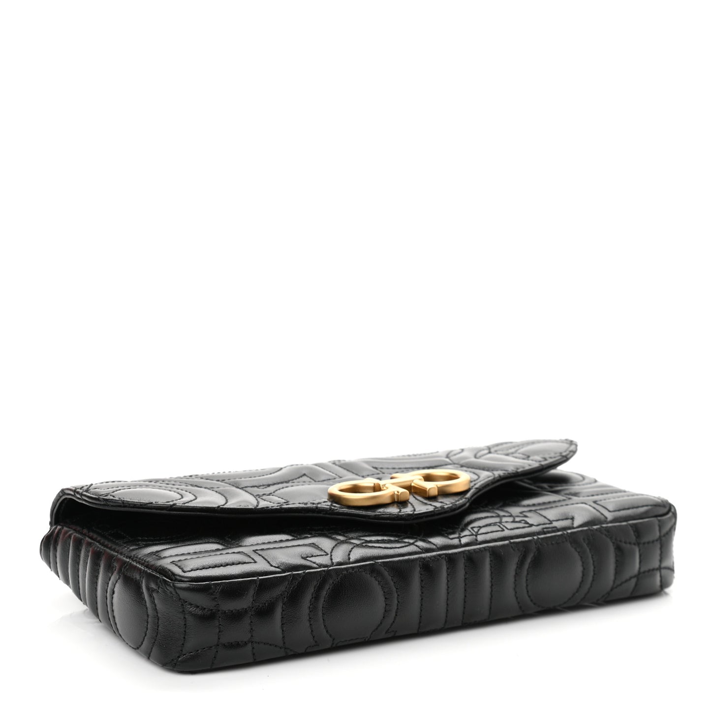 Calfskin Quilted Gancini Mini Bag Black