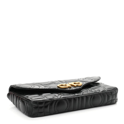 Salvatore Ferragamo Calfskin Quilted Gancini Mini Bag Black 4 of 12