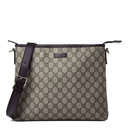 Gucci GG Plus Monogram Medium Flat Messenger Bag Dark Brown 1 of 10