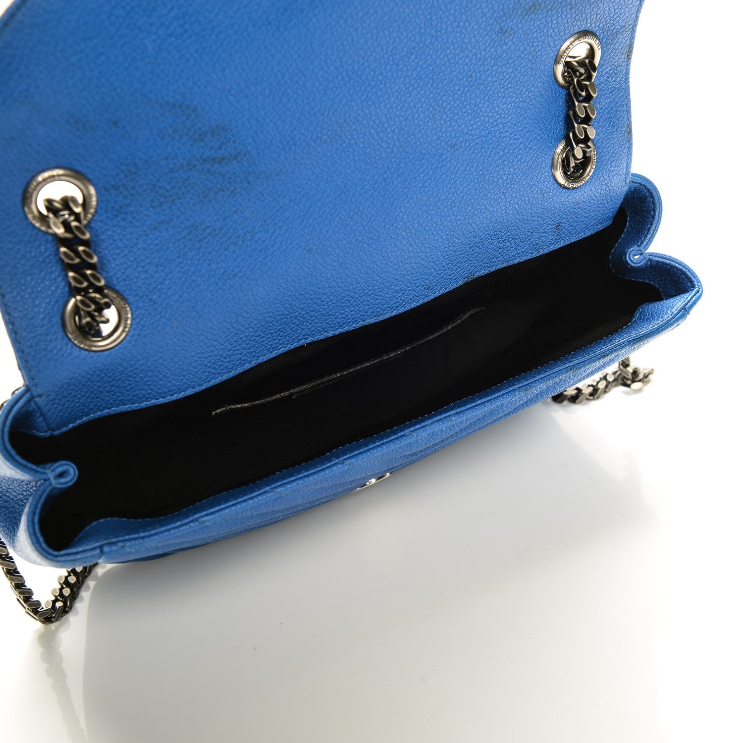 Saint Laurent Grained Calfskin Matelasse Monogram Classic Medium Chain Bag Royal Blue 5 of 8