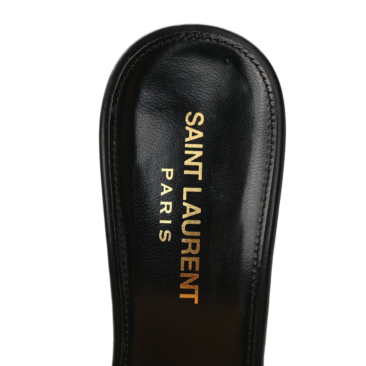 Saint Laurent Calfskin Tribute 85 Slide Sandals 36 Black 7 of 8