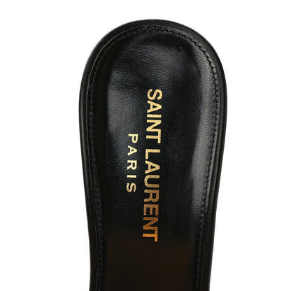 Saint Laurent Calfskin Tribute 85 Slide Sandals 36 Black 7 of 8