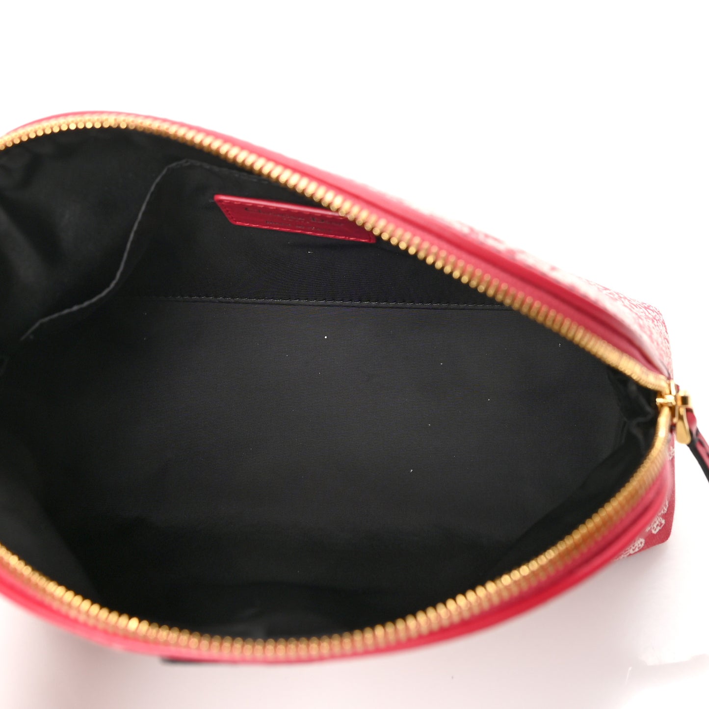 Embroidered Toile De Jouy 30 Montaigne Cosmetic Pouch Fuchsia