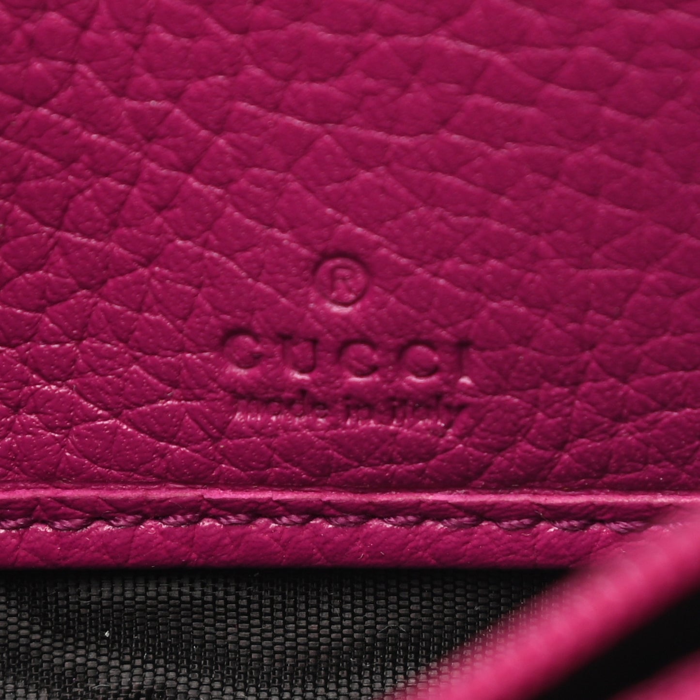 Pebbled Calfskin Soho Compact Disco Zip Around Wallet Bright Bougainvillea