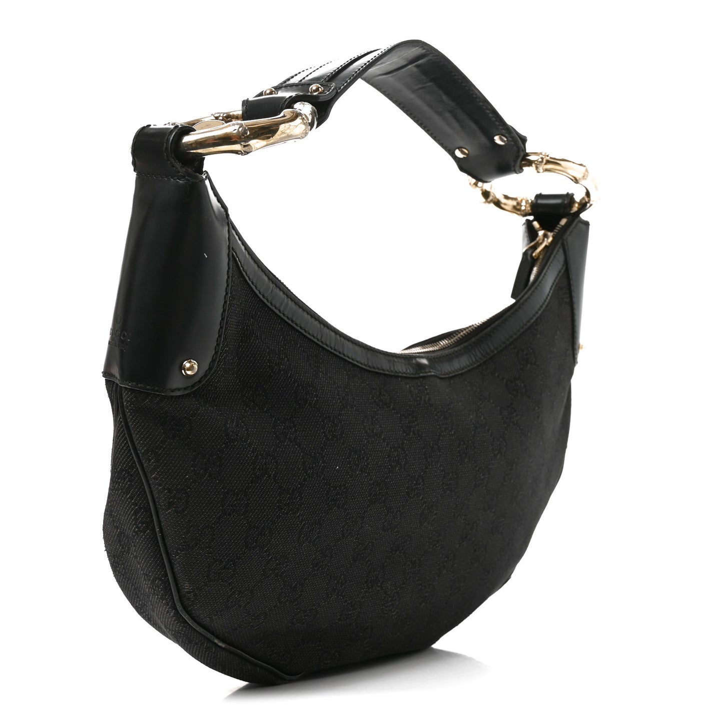 Monogram Half Moon Bamboo Ring Hobo Black