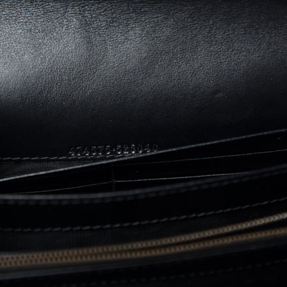 Gucci Calfskin Matelasse GG Marmont Chain Wallet Black 10 of 12