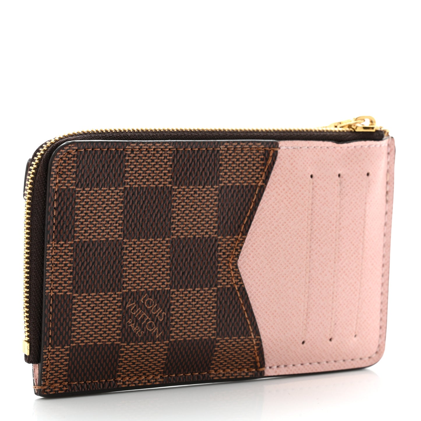 Damier Ebene Recto Verso Card Holder Rose Ballerine