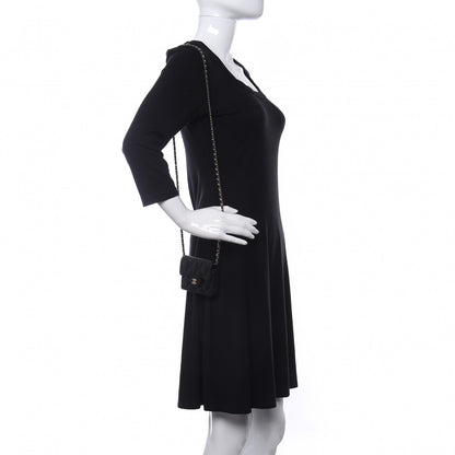 Chanel Caviar Quilted Flap Card Holder On Chain Black 2 of 11