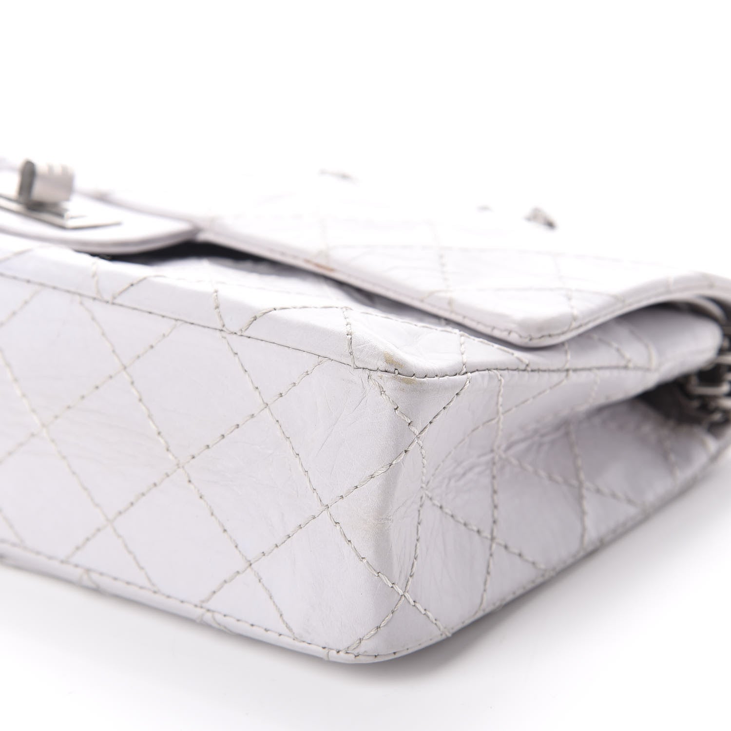 Chanel Aged Calfskin Quilted 50th Anniversary 2.55 Reissue 225 Flap White 7 of 11
