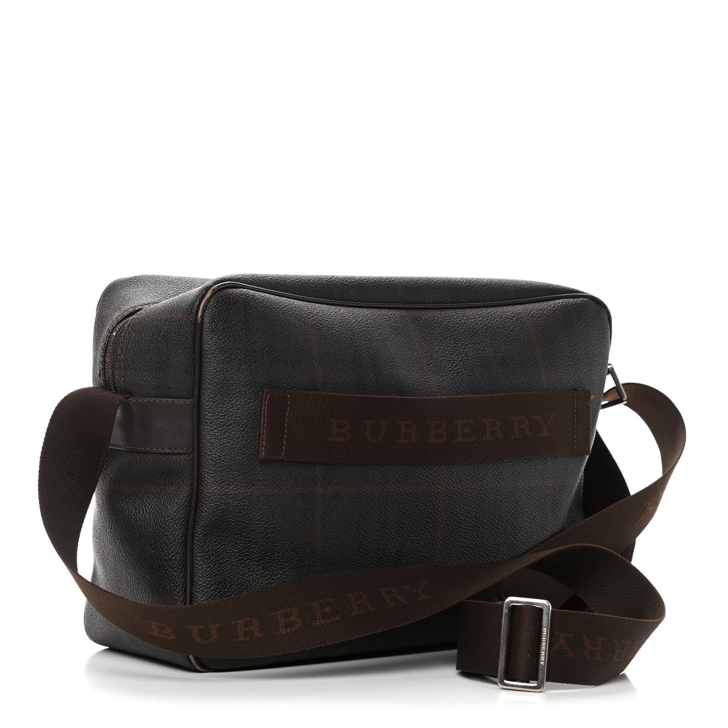 Burberry Smoked Haymarket Check Camera Bag Chocolate 2 of 10