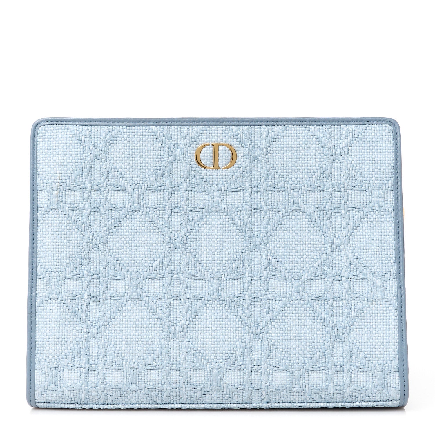 Christian Dior Raffia Cannage 30 Montaigne Dea Pouch Celestial Blue 1 of 11