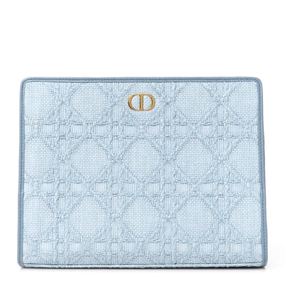 Christian Dior Raffia Cannage 30 Montaigne Dea Pouch Celestial Blue 1 of 11