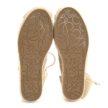 Loewe Raffia Paula's Ibiza Strappy Solar Espadrille Sandals 38 Natural 6 of 9