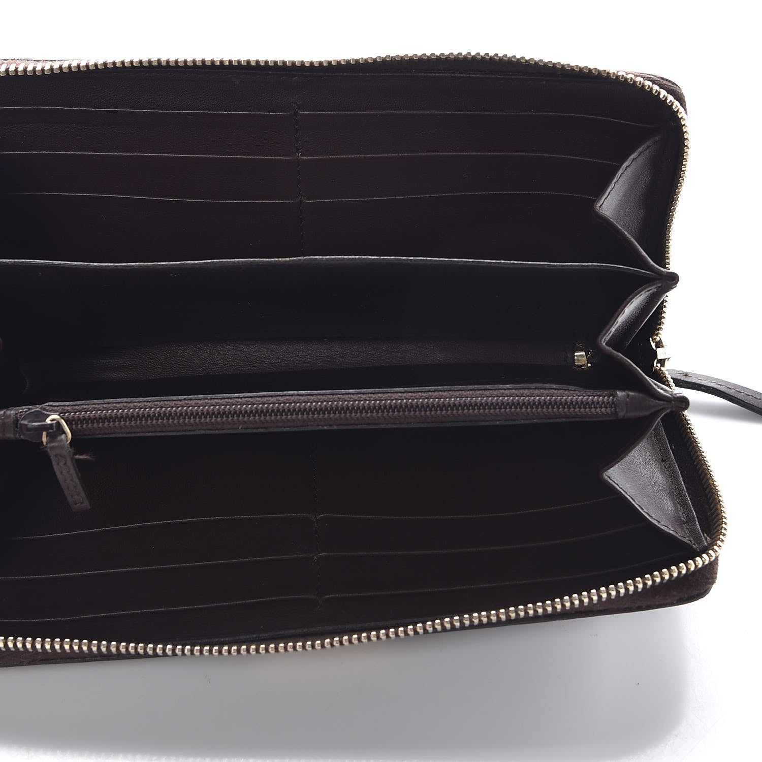 Gucci Guccissima Margaux Calfskin Metal Bar Zip Around Wallet Chocolate 5 of 11