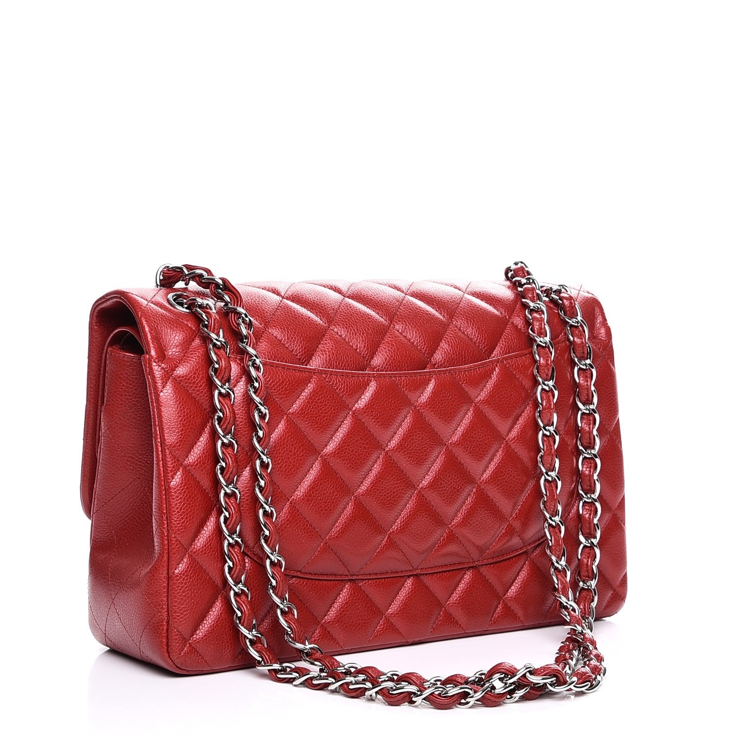 Chanel Caviar Quilted Jumbo Double Flap Red 4 of 9