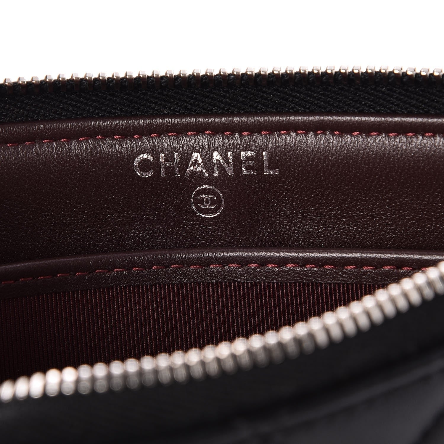 Chanel Lambskin Quilted Zip Pouch Black 5 of 8