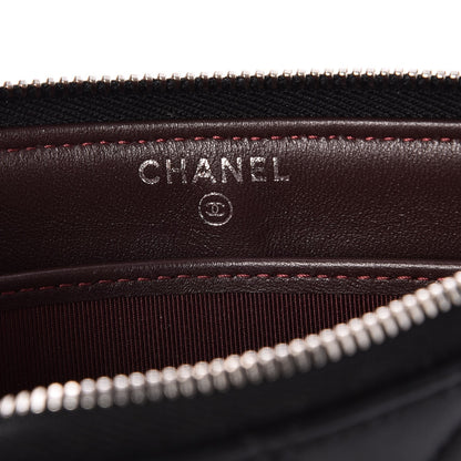 Chanel Lambskin Quilted Zip Pouch Black 5 of 8