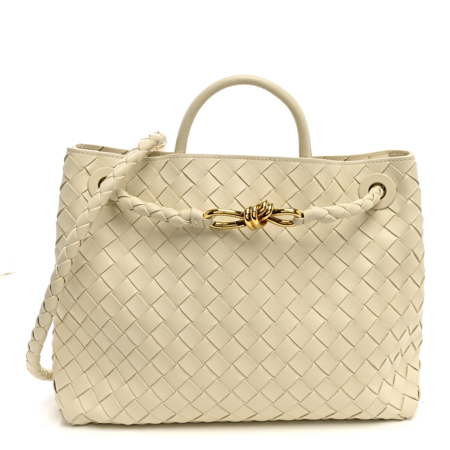 Bottega Veneta Nappa Intrecciato Medium Andiamo Shoulder Bag Sea Salt 1 of 9