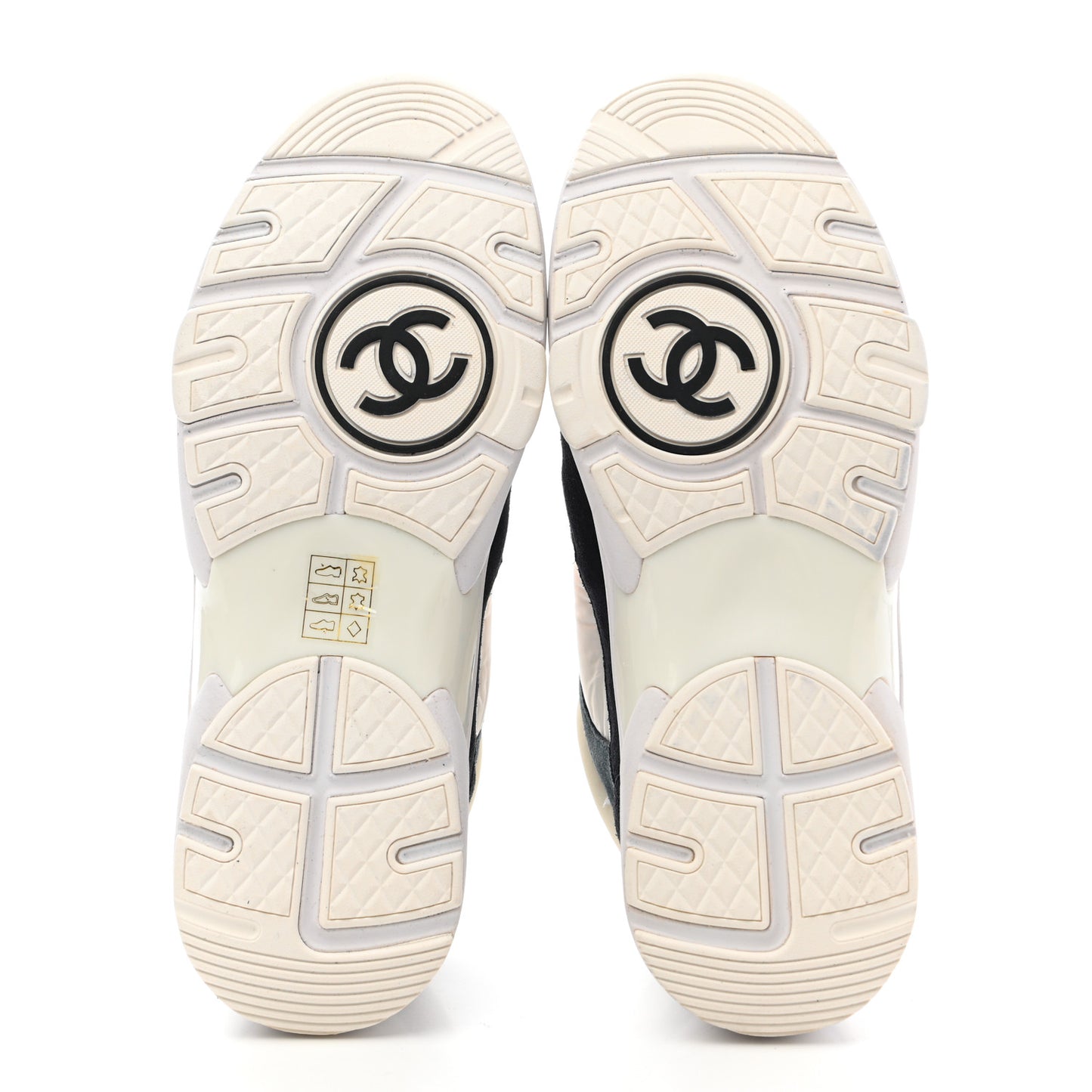 Nylon Calfskin Suede CC Womens Sneakers 38 Navy White Orange Black