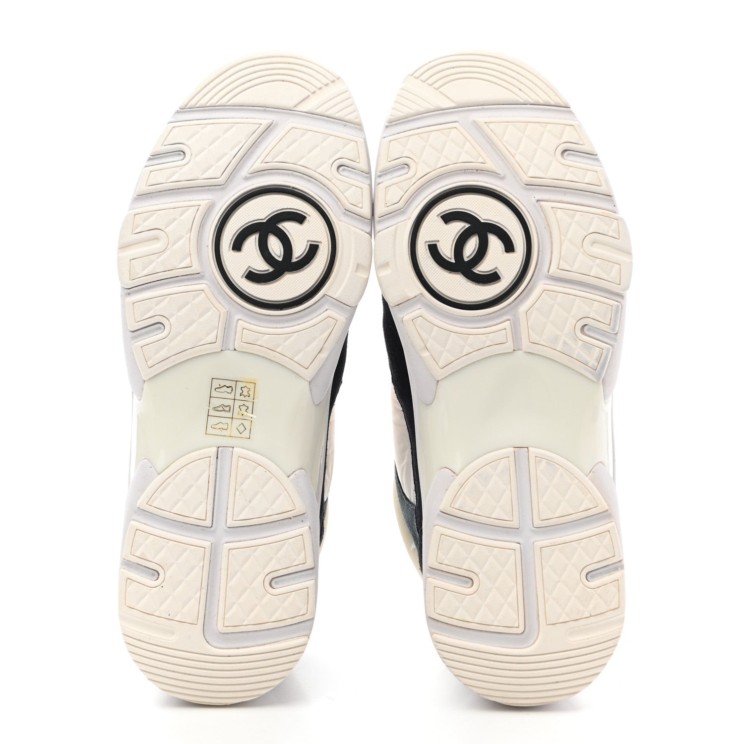 Chanel Nylon Calfskin Suede CC Womens Sneakers 38 Navy White Orange Black 5 of 7