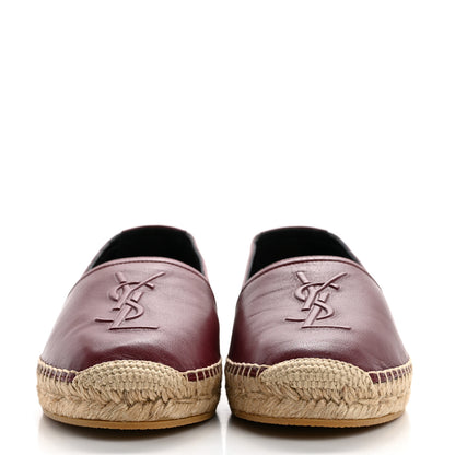 Saint Laurent Calfskin Monogram Espadrilles 39 Light Burgundy 2 of 9