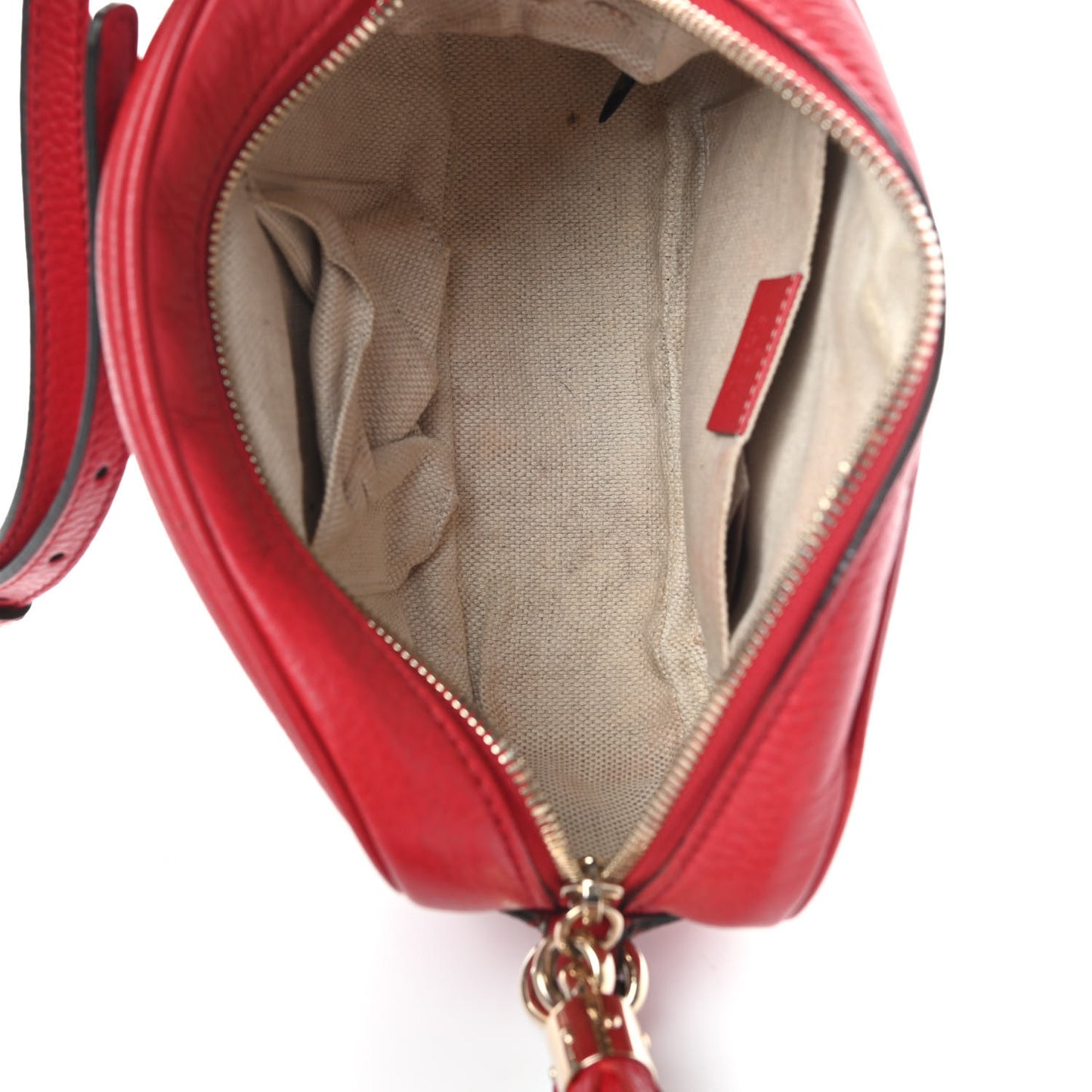 Pebbled Calfskin Small Soho Disco Bag Tabasco Red