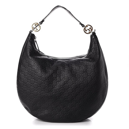 Gucci Guccissima Large GG Twins Hobo Black 1 of 9