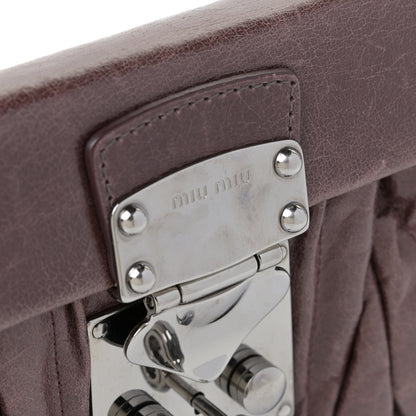 Miu Miu Vitello Lux Matelasse Flap Pochette Brown 9 of 12