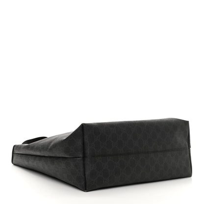 Gucci GG Supreme Monogram Web Handle Vertical Tote Black Grey 4 of 15