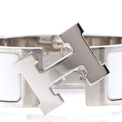 Hermes Enamel Wide Clic Clac H Bracelet PM White 4 of 5