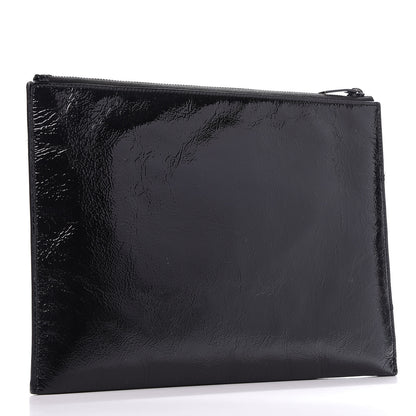 Saint Laurent Texturized Patent Monogram iPad Case Black 3 of 10