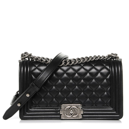 Chanel Lambskin Quilted Medium Boy Flap Black 1 of 7