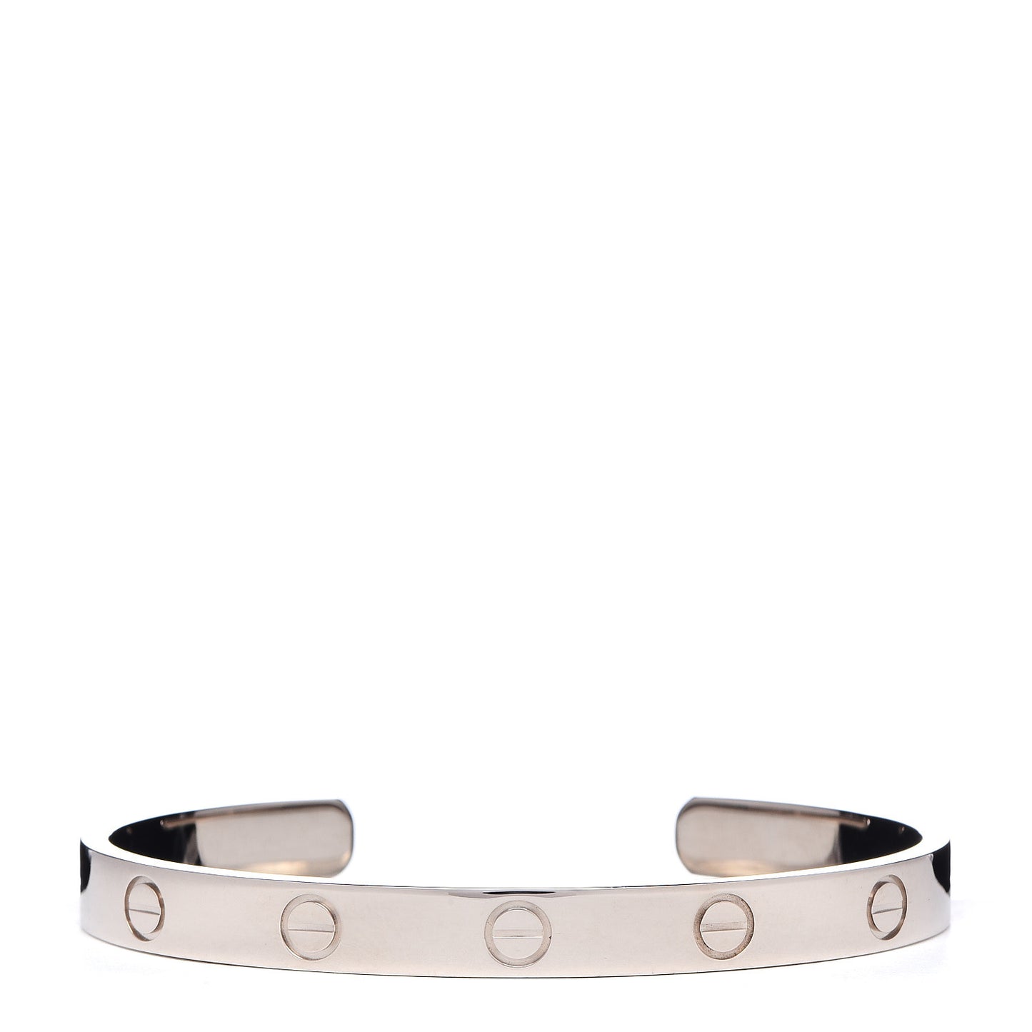 18K White Gold LOVE Cuff Bracelet 17