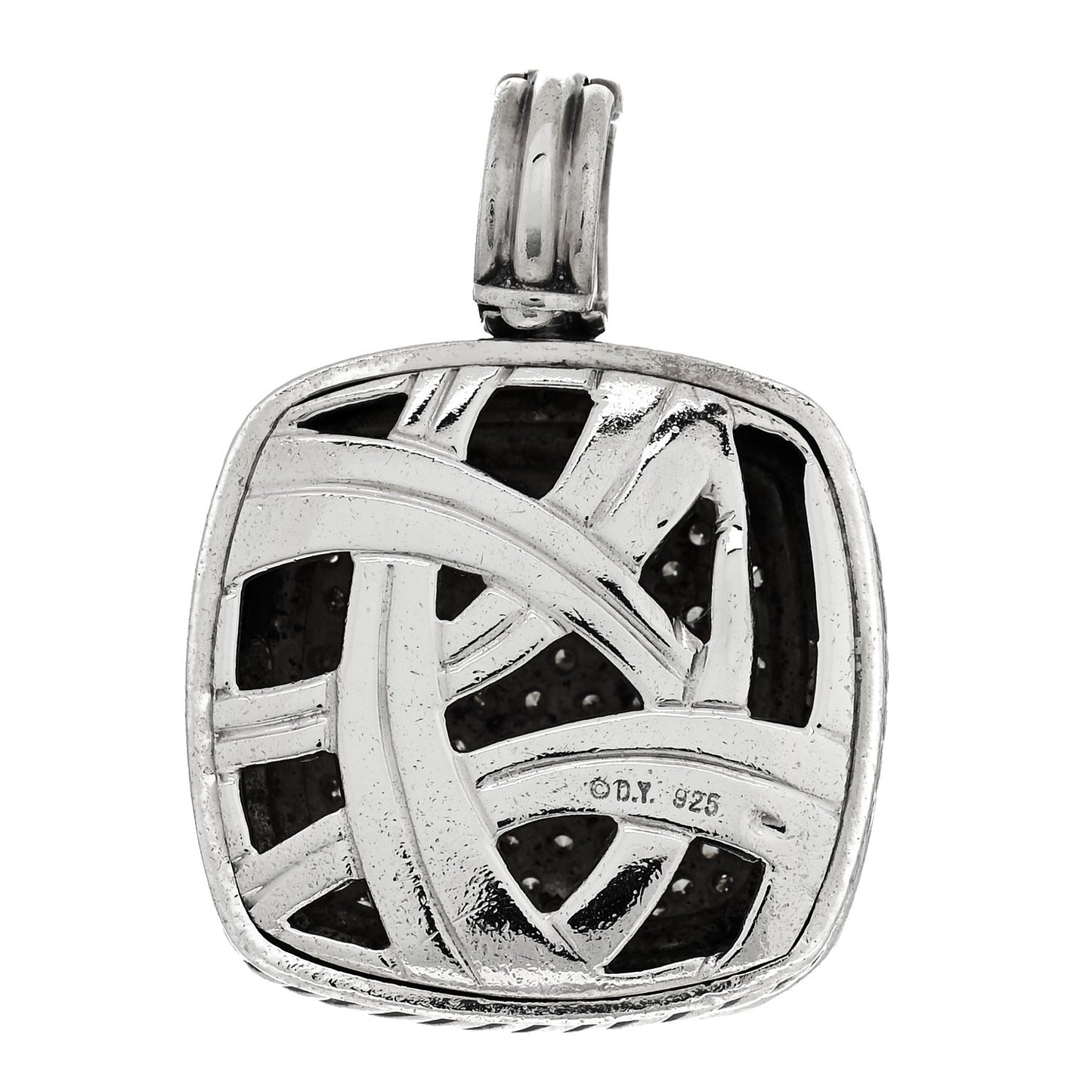 Sterling Silver Black Diamond 18mm Albion Enhancer Pendant