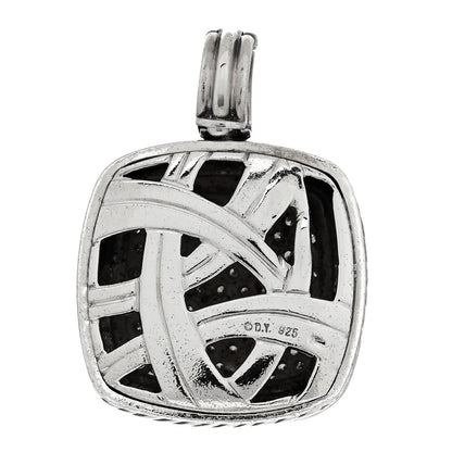 David Yurman Sterling Silver Black Diamond 18mm Albion Enhancer Pendant 3 of 5