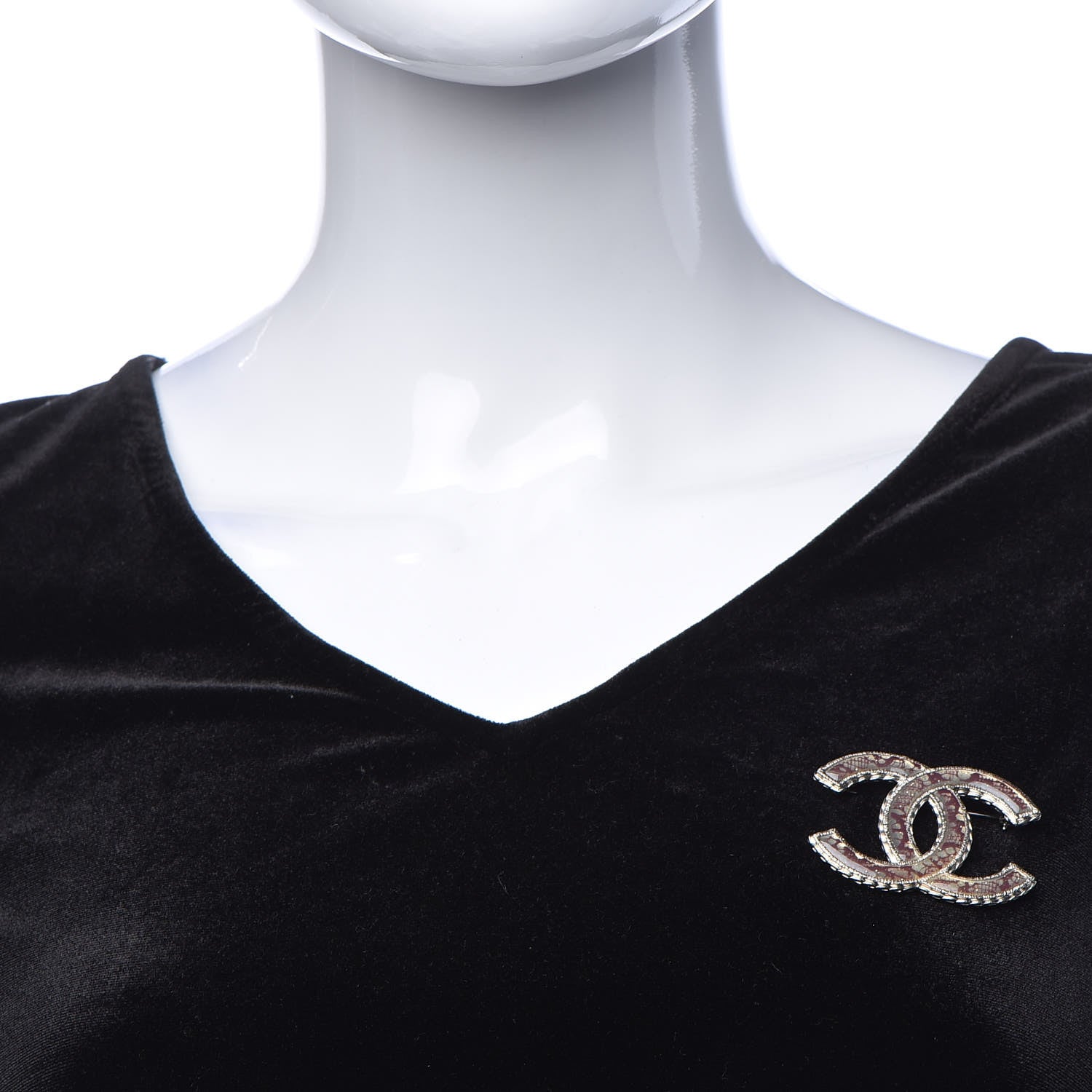 Chanel Resin CC Brooch Silver 2 of 5