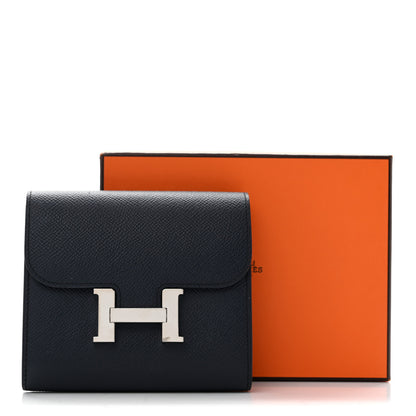 Hermes Epsom Verso Constance Short Wallet Bleu Indigo Rose Pourpre 10 of 10
