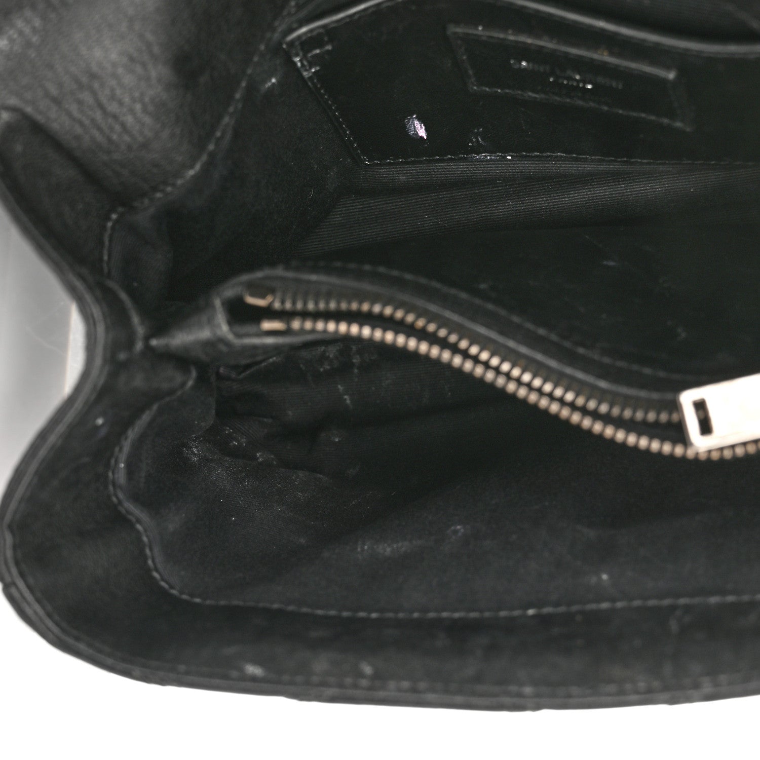 Saint Laurent Calfskin Matelasse Diamond Quilted Monogram Medium College Bag Black 14 of 19