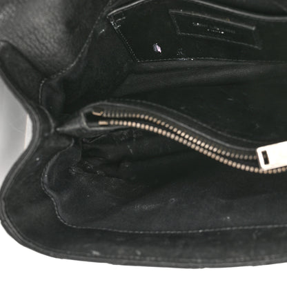 Saint Laurent Calfskin Matelasse Diamond Quilted Monogram Medium College Bag Black 14 of 19
