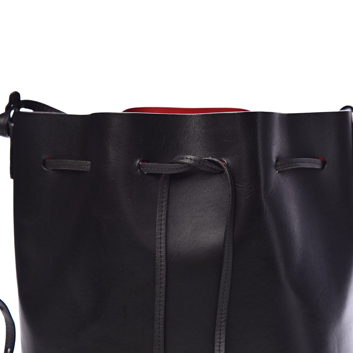 Vegetable Tanned Calfskin Bucket Bag Black Flamma