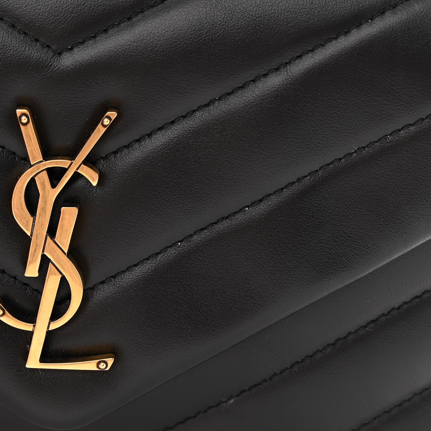 Saint Laurent Calfskin Y Quilted Monogram Small Loulou Chain Satchel Black 13 of 13