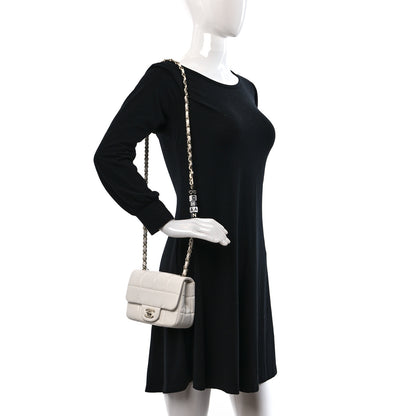 Chanel Lambskin Resin Crystal Square Quilted Monacoco Mini Square Flap White 3 of 9