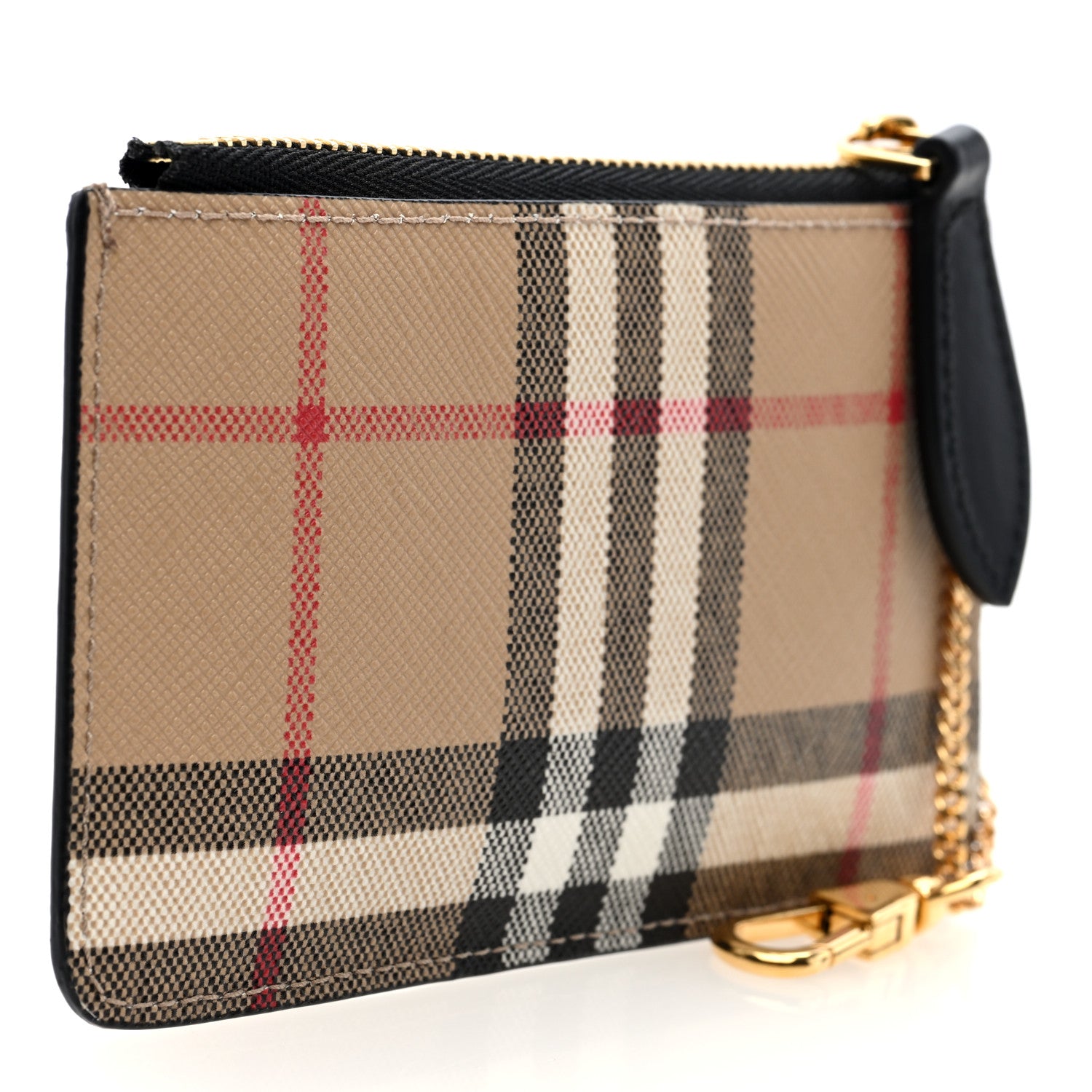 Burberry Vintage Check Kelbrook Key Pouch Card Case Beige Black 3 of 6