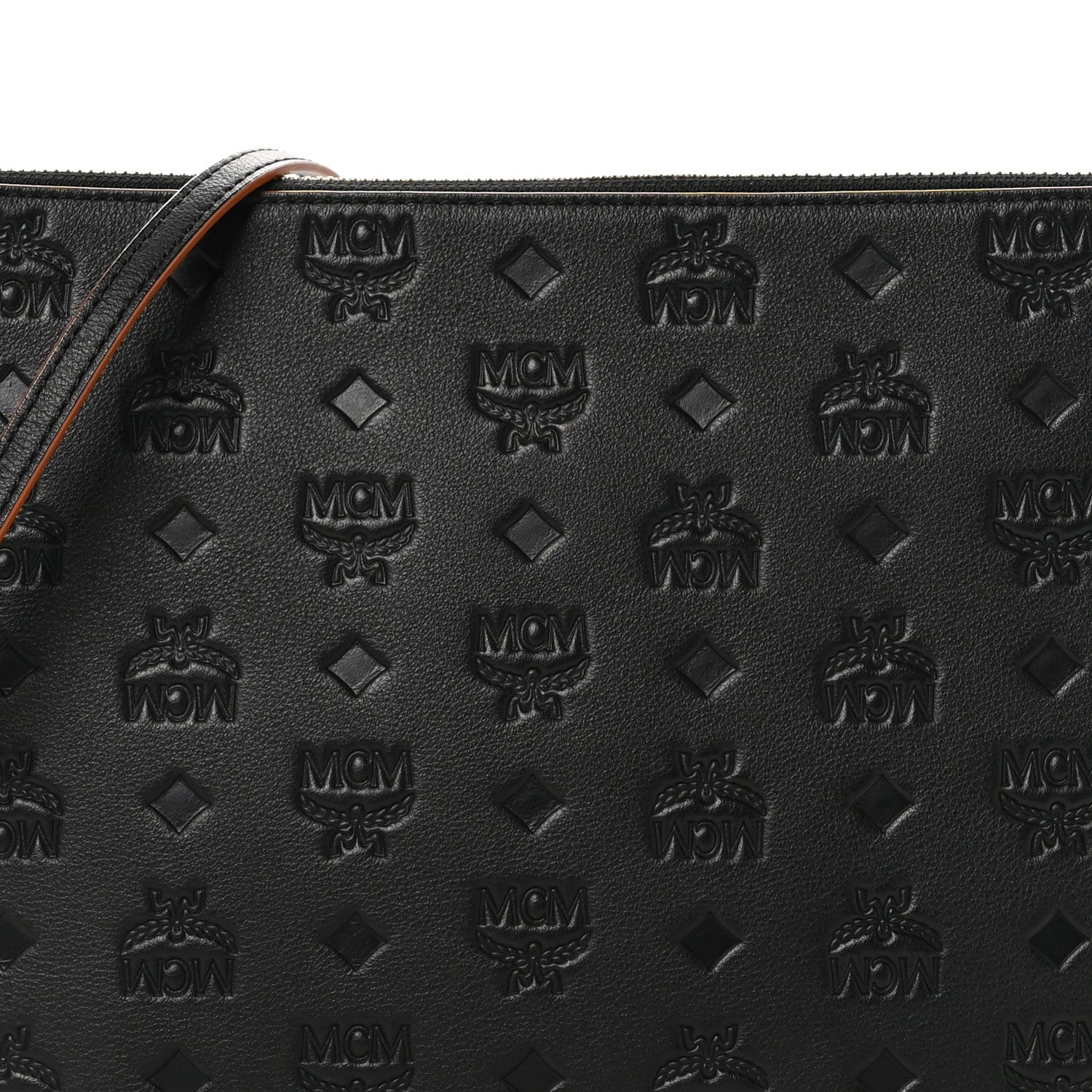 MCM Calfskin Monogram Klara Crossbody Pouch Black 7 of 9