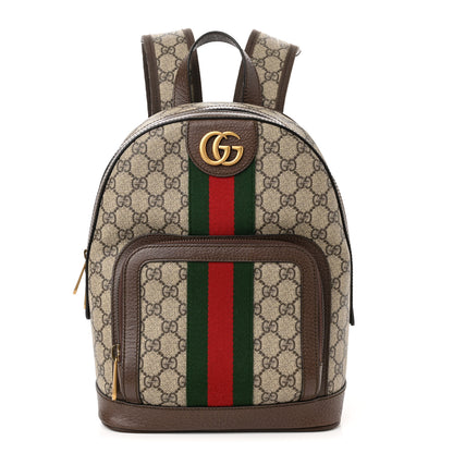 Gucci GG Supreme Monogram Calfskin Web Small Ophidia Day Backpack Beige Ebony New Acero 1 of 13