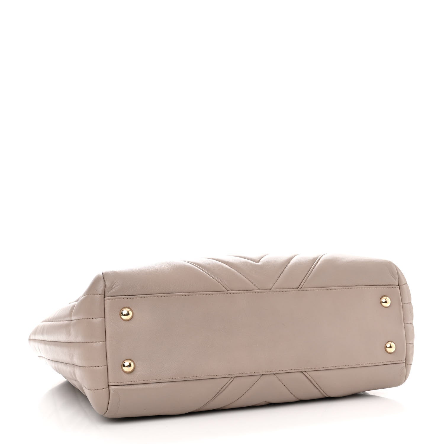 Chanel Calfskin Chevron Quilted Statement Shopping Tote Beige 4 of 11