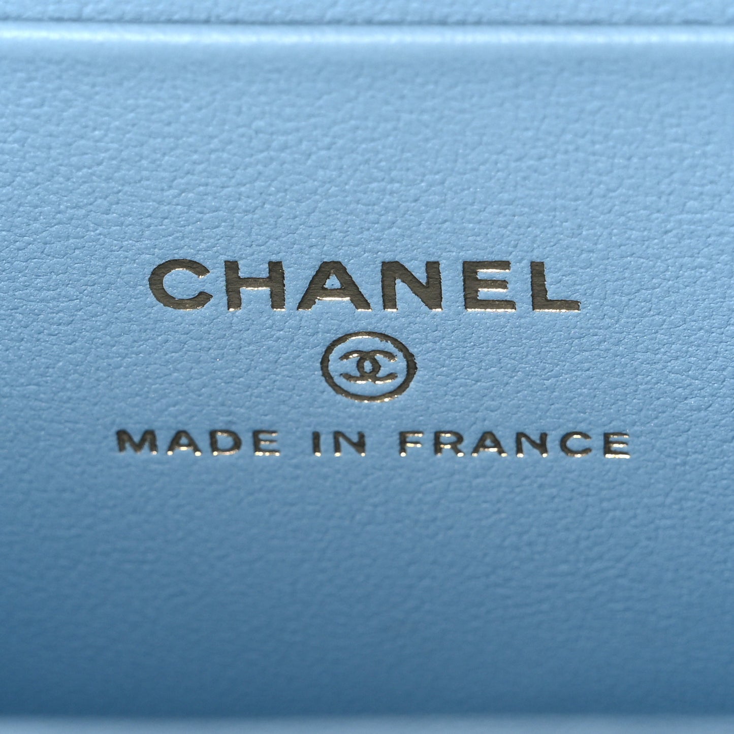 Lambskin Quilted Small Top Handle Vanity Case With Chain Dark Blue Light Blue