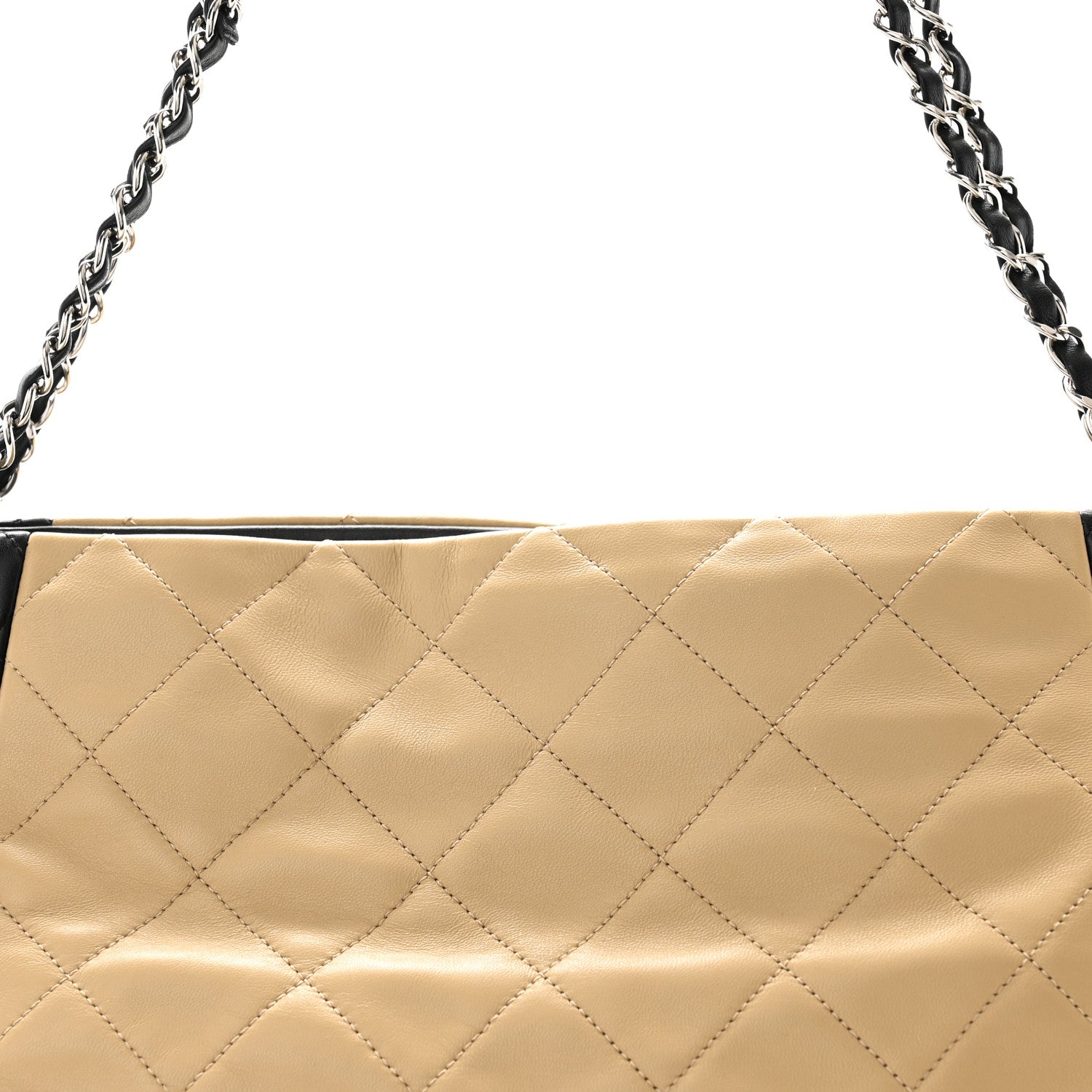 Chanel Lambskin Quilted Large CC Shopping Tote Black Rose Clair 8 of 12