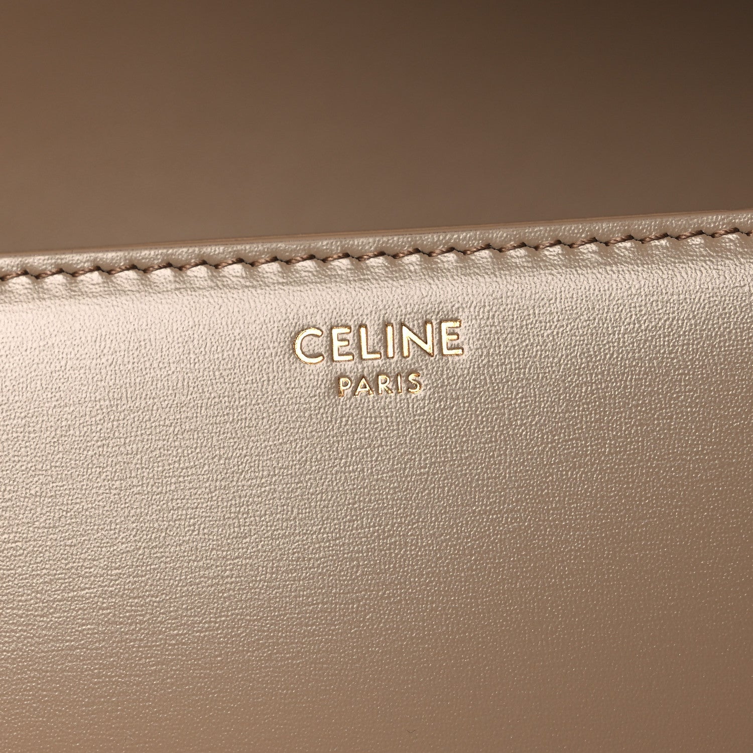 Celine Shiny Calfskin Medium Triomphe Smoked Brown 6 of 14